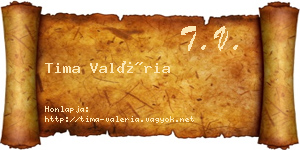 Tima Valéria névjegykártya